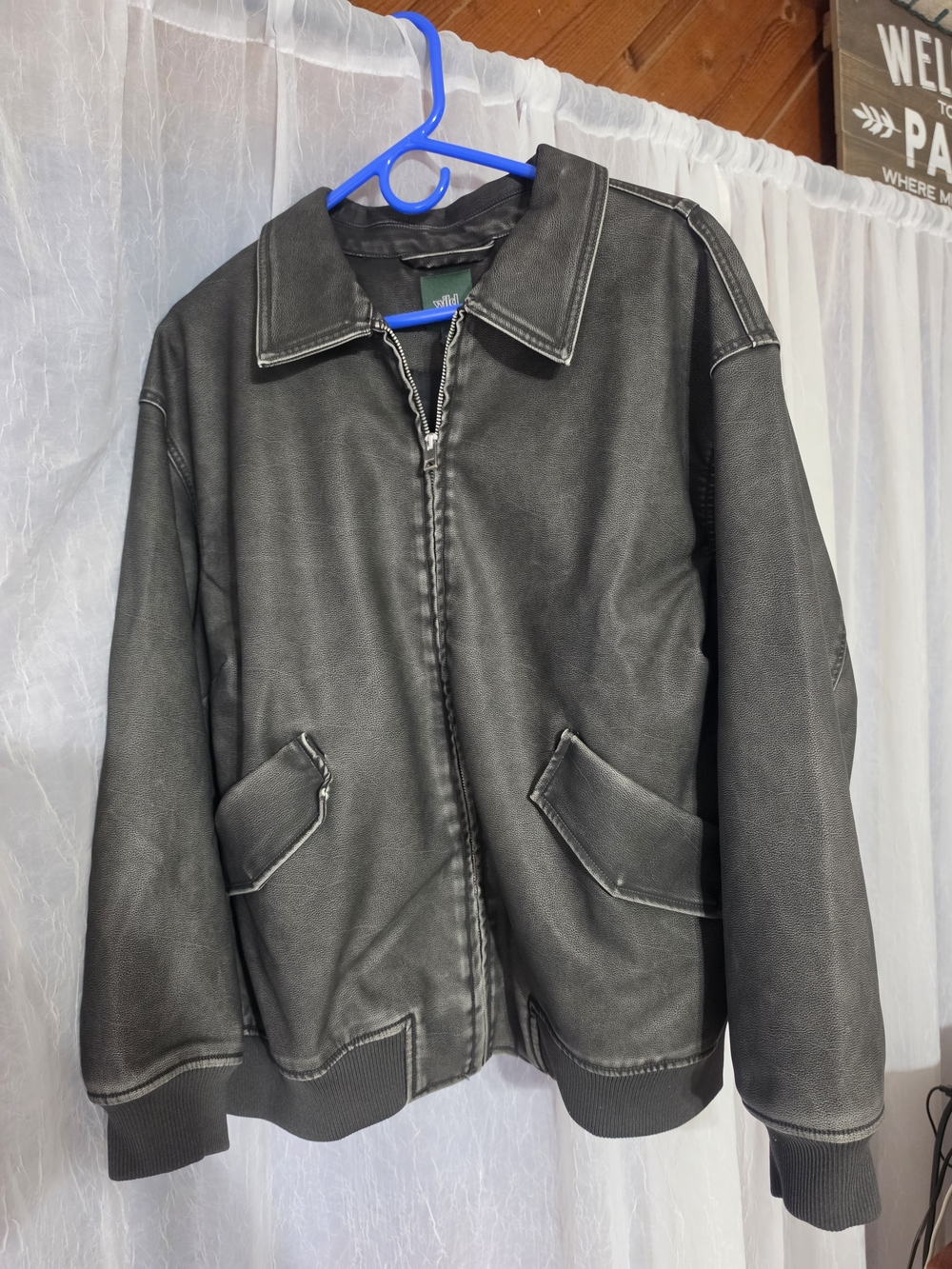 Women's Wild Fable Black Bomber Jacket with Contrast Stitching